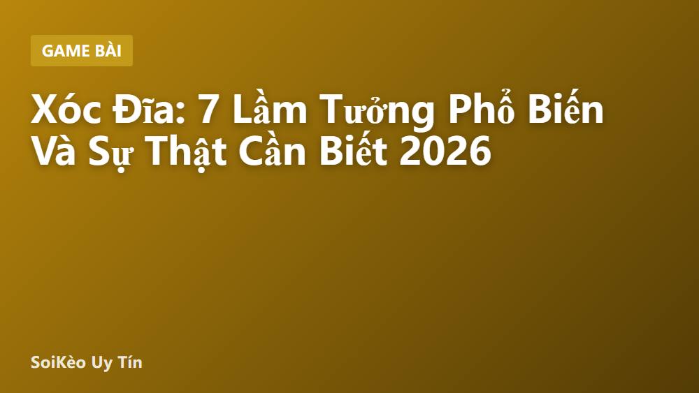 Xóc Đĩa: 7 Lầm Tưởng Phổ Biến Và Sự Thật Cần Biết 2026